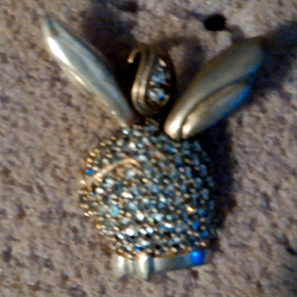 Sterling silver playboy bunny zirconia pavea diamond's